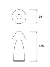 NEOZ kabellose Leuchten Modell Masse OWL 3